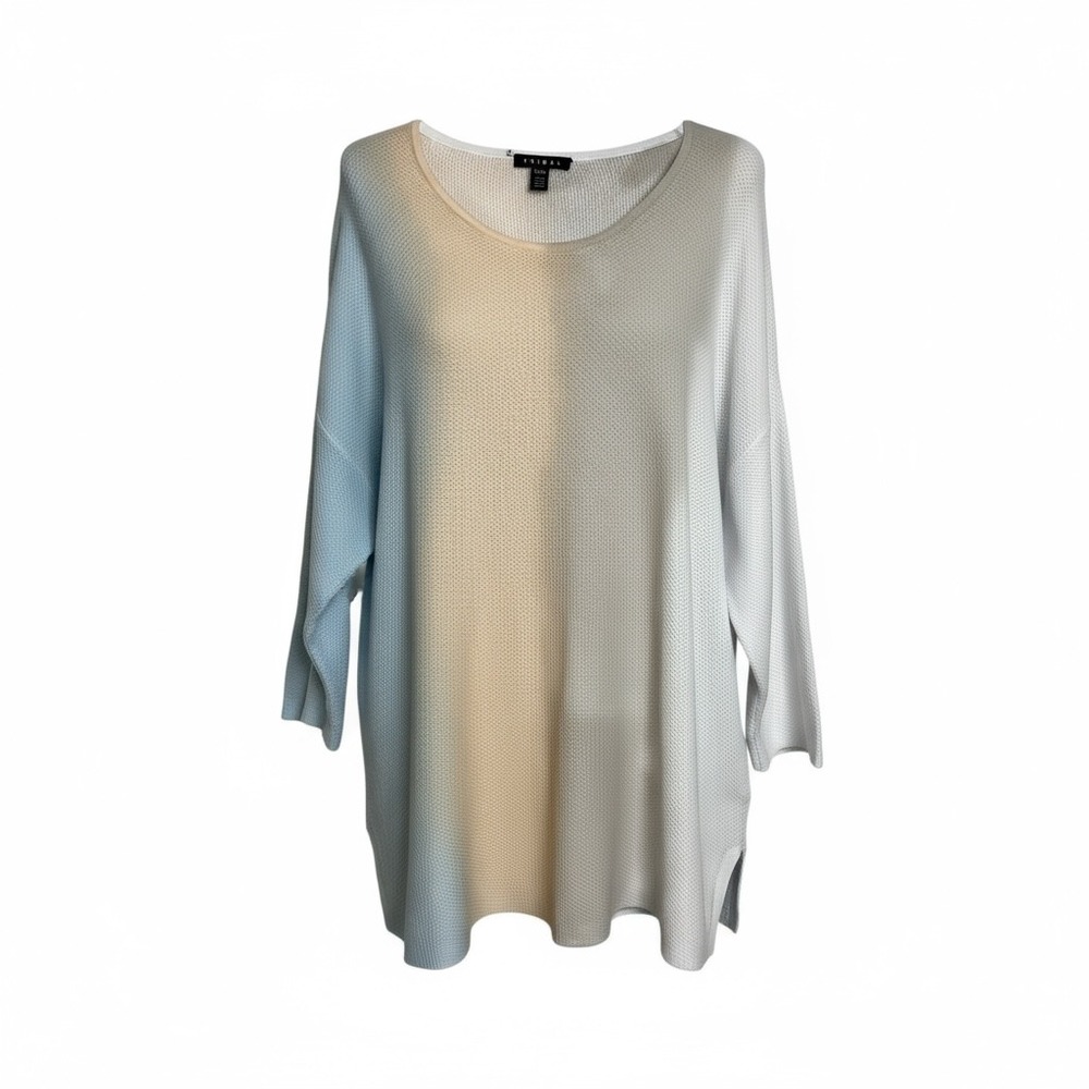 Tribal‎ TG XL Ombre Knit Sweater Long Sleeve Boat Neck Pullover Top